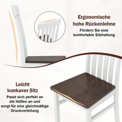 2er-Set Scaune dining Armless scaune din bucatarie cu spate ergonomic si scaun maro
