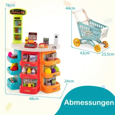 76-parte supermarket cu magazin de cosuri cu scaner Blue