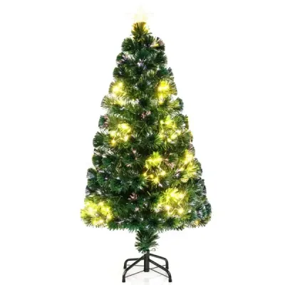 120cm Brad artificial de Craciun din fibra de sticla cu iluminat