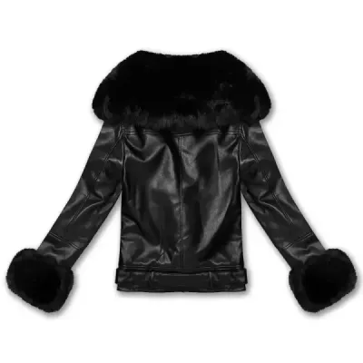 Ramones pentru femei cu guler negru pentru blană (61M8507-392A)
