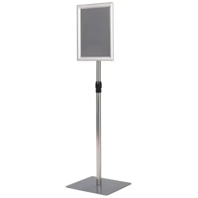 A4 Infostand 2er-Pack stand de afisare cu baza mare de metal cadru argintiu