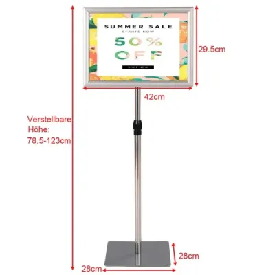 A3 2 set informații stand înălțime poster reglabil stand client opri argint