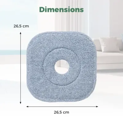 26,5 x 26,5 cm Cap de mop 6 piese set microfibră mop capac de înlocuire mop gri detașabil