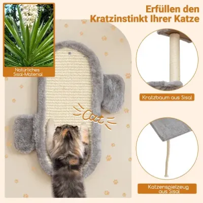 Zid Montate Cat Tower Set spațiu de economisire Scratch Set cu 2 etape Platforma gri