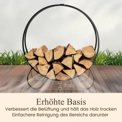 59 cm Firewood raft raft pliabil firewood raft pentru interior și exterior rezistent din metal fireraft negru