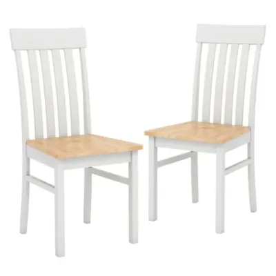 2er-Set Scaune dining Armless scaune de bucătărie cu spate ergonomic și scaun retras Natura