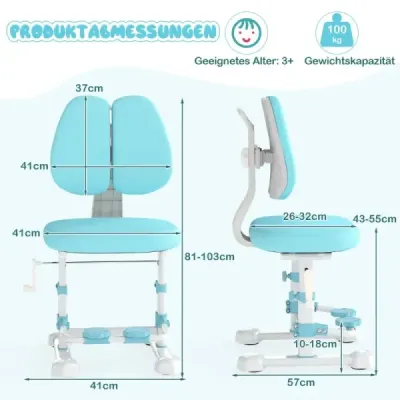 scaun birou pentru copii scaun ergonomic cu repaus reglabil dublu spate