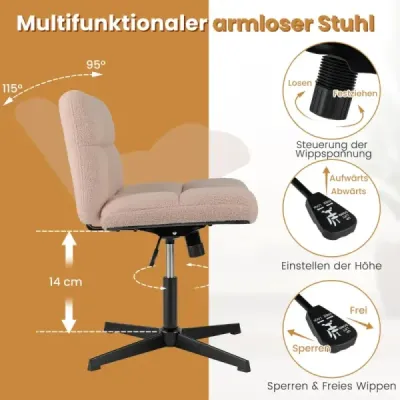 Schneider scaun pivotant scaun fără brațe scaun birou cu scaun mare roz
