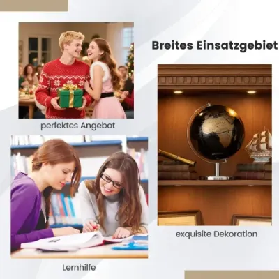 Ø20cm Globus cu suport metalic Pedagogic / Geographics elev glob lume minge aur