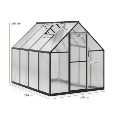 Casa de gradina cu capac PVC si aluminiu cadru Casa 250 x 190 x 195 cm