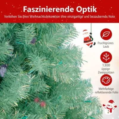 225 cm Brad artificial de Craciun cu iluminat Tannenbaum cu lumini LED alb cald verde