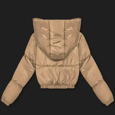 Jachetă scurtă de iarnă puffer J Stil bej închis (5M3360-84)