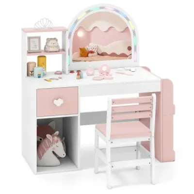 Masa de machiaj pentru copii cu luminare printesa masa de machiaj pentru copii cu oglinda iluminata