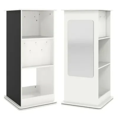 Librărie pentru copii raft pentru copii Rotably cu masă & oglindă 3 etape pentru copii bibliotecă alb