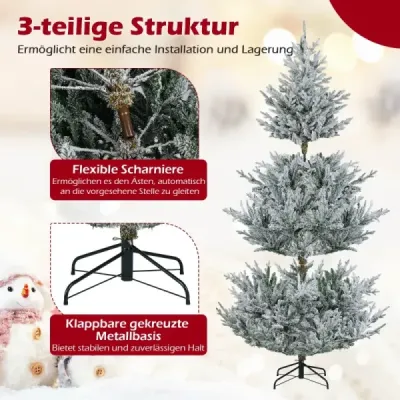 210 cm Brad artificial de Craciun cu iluminat si zapada Craciun pom de Craciun