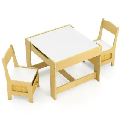 Masa pentru copii cu 2 scaune masa multifunctionala cu masa galbena
