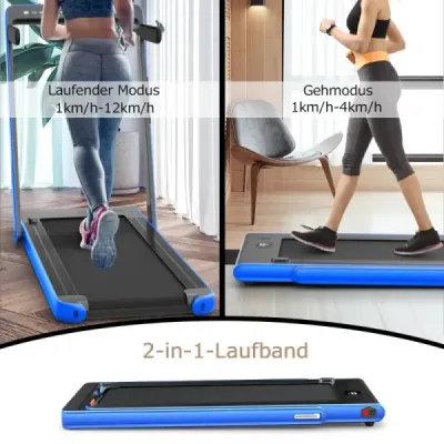 Foldable 2-in-1 panglică biciclete exercițiu cu două LED-uri APP & Remote control Blue