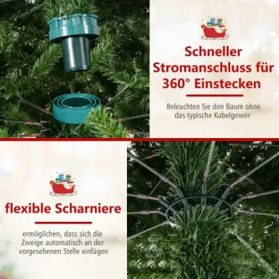 360 cm Iluminat artificial pom de Crăciun brad cu 2536 PVC ramuri sfaturi verde