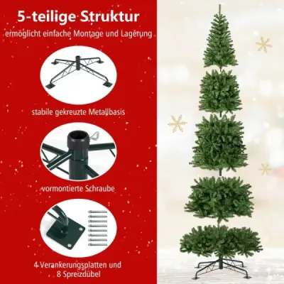 360 cm Iluminat artificial pom de Crăciun brad cu 2536 PVC ramuri sfaturi verde