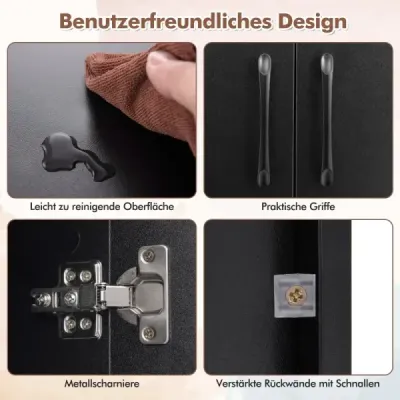 Dulap suspendat cu 2 usi cu 2 compartimente negre
