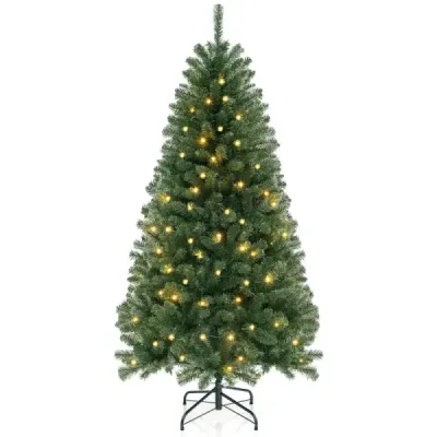 180cm copac artificial de Crăciun cu 568 PVC vârfuri de ramură & 200 LED-uri