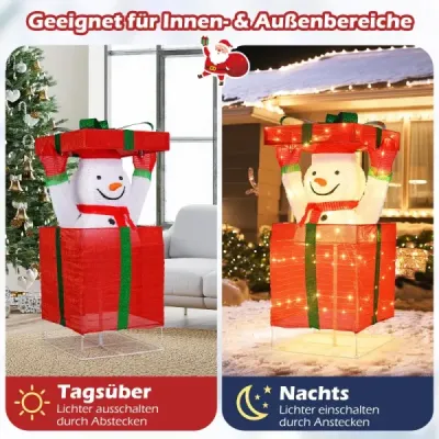Led om de zăpadă în cutie de cadouri cu 100 de lumini alb cald LED Iluminat decorare Crăciun
