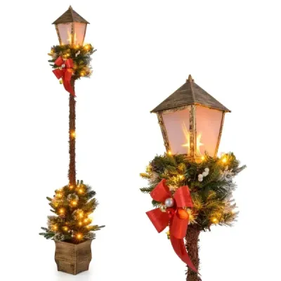 187 cm Lumini de Craciun cu LED-uri si ramuri acoperite cu zapada sfaturi stradale lumini