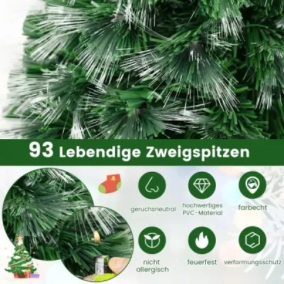 95 cm fibră optică pom de Crăciun brad artificial cu 93 ramuri stele ca vârful copacului verde