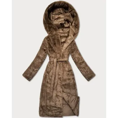 Jacheta de iarnă cu două fețe Blană maro (P3-6020-305)