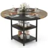 φ 120cm Masa rotunda pentru 4-6 persoane Masa de luat masa de doua culori cu masa de bucatarie cadru metalic