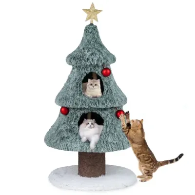 Scratch de Craciun cu 2 Cat Peşteri Cat Copac Crăciun copac Cat Scratch