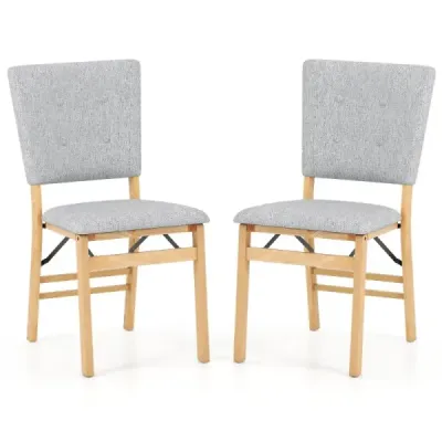 2 seturi Scaune dining pliabile cu scaun căptuşit Grey