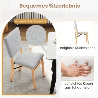2 seturi Scaune dining pliabile cu scaun căptuşit Grey