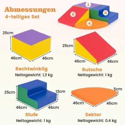 4 TG. Foamstones for Tobing & Climbing Giant Building Blocks Multicolor