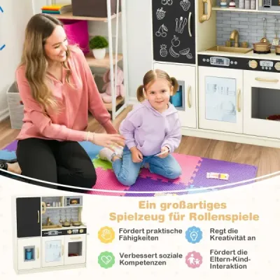 Joacă Bucătărie pentru Joacă Bucătărie Set pentru copii mici cu Tabelul 82 x 24 x 80 cm Cream White