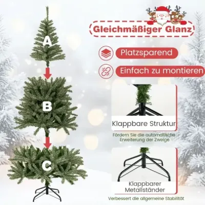 180 cm Brad artificial de Crăciun în întuneric
