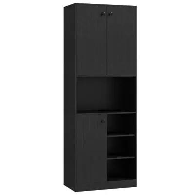 Dulap de bucatarie cu 3 usi si rafturi deschise dulap bufet cu worktop Dulap mare Negru
