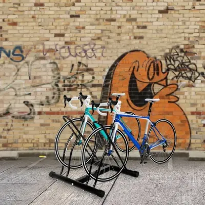 Biciclete Stand Floor Parker pentru 2 biciclete negru 60 x 53 x 56 cm