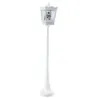 185 cm musical Crăciun stradă lumini strada lampă cu lumini albe LED cald Efecte de zăpadă Albă