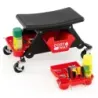 Scaun rulant pentru scaun mecanic de atelier grele pe role cu sertar extensibil &amp; 2 compartimente 135 kg Capacitate negru