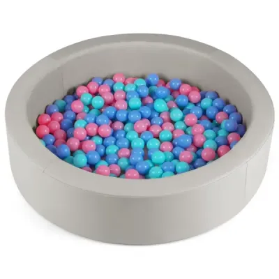 0105 Baby Bale Bath cu 200 Oceanballs & Spălabil din piele acoperire Ball Pool Gri