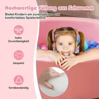 0105 Baby Bale Bath cu 200 Oceanballs & Spălător din piele acoperi minge piscină roz