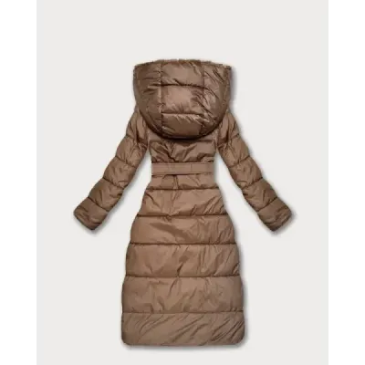 Jacheta de iarnă cu două fețe Blană maro (P3-6020-305)