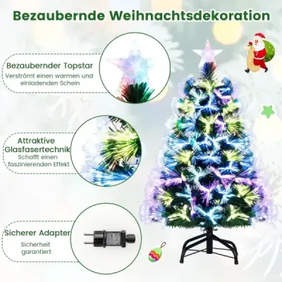 95 cm fibră optică pom de Crăciun brad artificial cu 93 ramuri stele ca vârful copacului verde