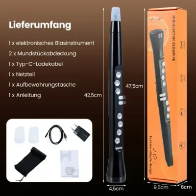Electronic Bubble Instrument Sinteza Saxofon digital portabil cu Wireless MIDI 100 Sound HIFI Speaker Negru