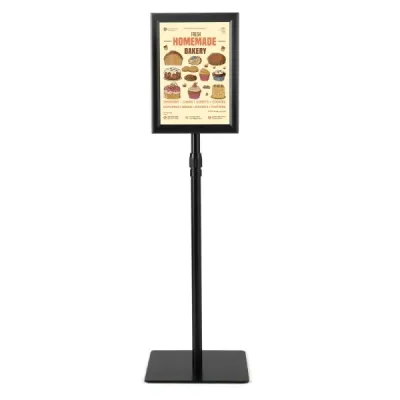 A4 Infostand 2er-Pack stand de afișare cu bază grea cadru de metal Robust negru