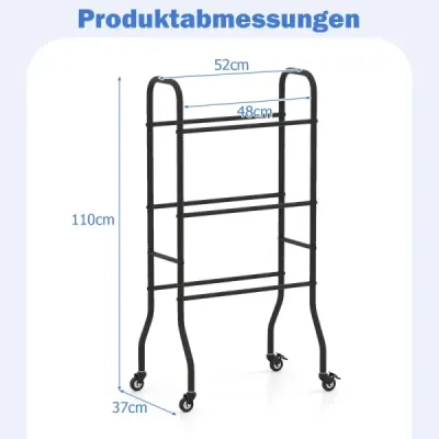 stand mingea 3 etape cu role & metal cadru minge Organizator Baschet raft transport