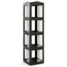 360° raft de birou transparent 36,5 x 36 x 141,5 cm Negru
