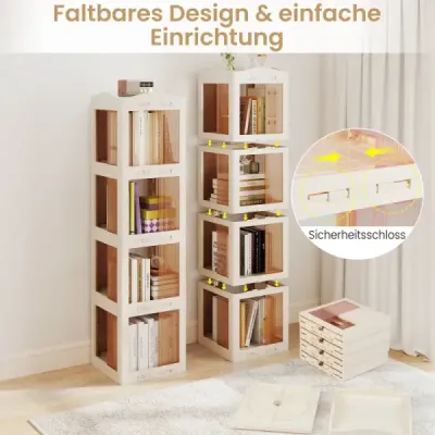 360° raft de birou transparent 36,5 x 36 x 141.5 cm Alb