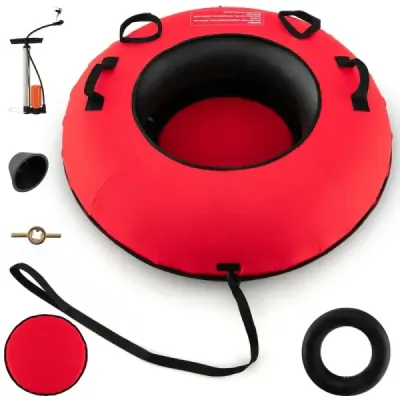 Sania gonflabila Ã 100 cm Anvelopa de zapada cu conducta droneabila si pompa de anvelope Red